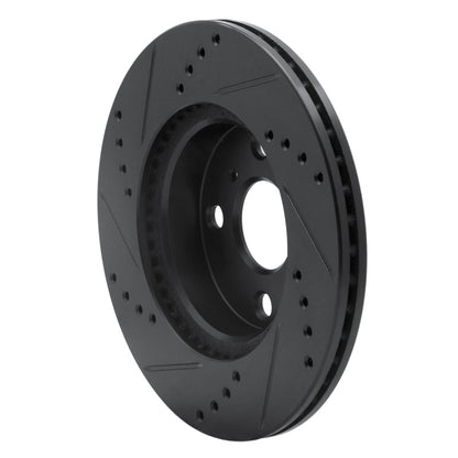 R1 Concepts R1 12-15 Scion IQ Front Right Drilled & Slotted Black Brake Rotor