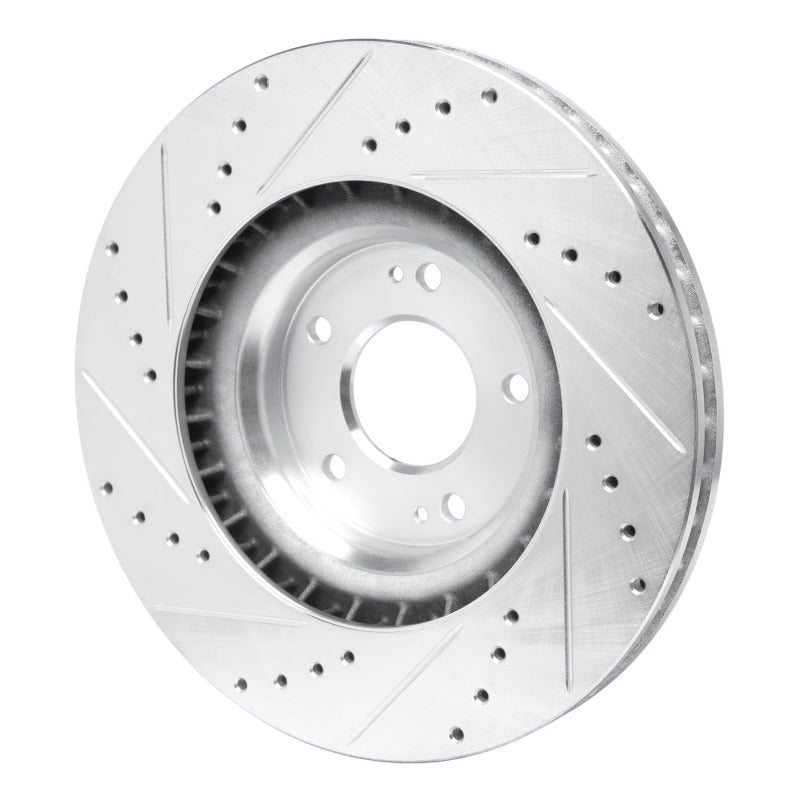 R1 Concepts R1 19-22 Hyundai Veloster N Front Right Drilled & Slotted Silver Brake Rotor