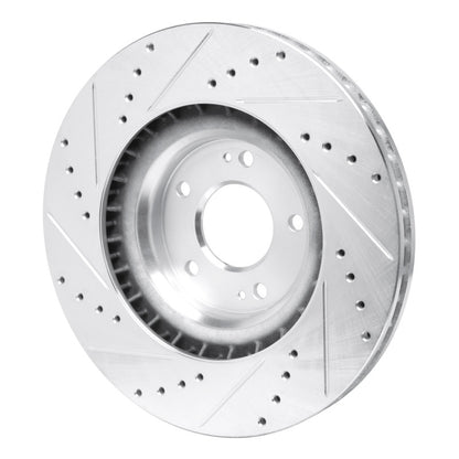 R1 Concepts R1 19-22 Hyundai Veloster N Front Right Drilled & Slotted Silver Brake Rotor