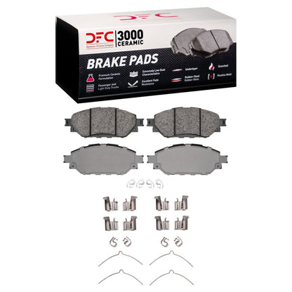 DFC 16-25 Toyota Hilux (Mexico) Front 3000 Ceramic Brake Pads and Hardware Kit