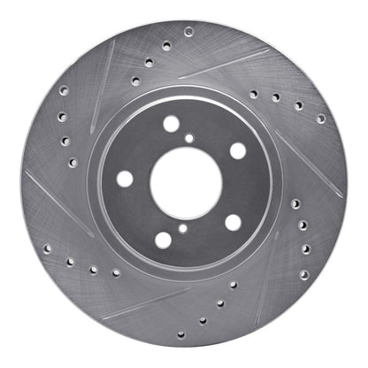 R1 Concepts R1 90-16 Saab 9-2X Front Left Drilled & Slotted Silver Brake Rotor