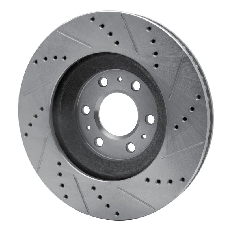 R1 Concepts R1 04-09 Cadillac SRX Front Left Drilled & Slotted Silver Brake Rotor