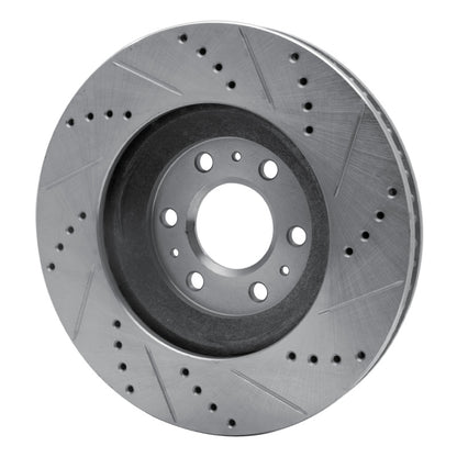 R1 Concepts R1 04-09 Cadillac SRX Front Left Drilled & Slotted Silver Brake Rotor