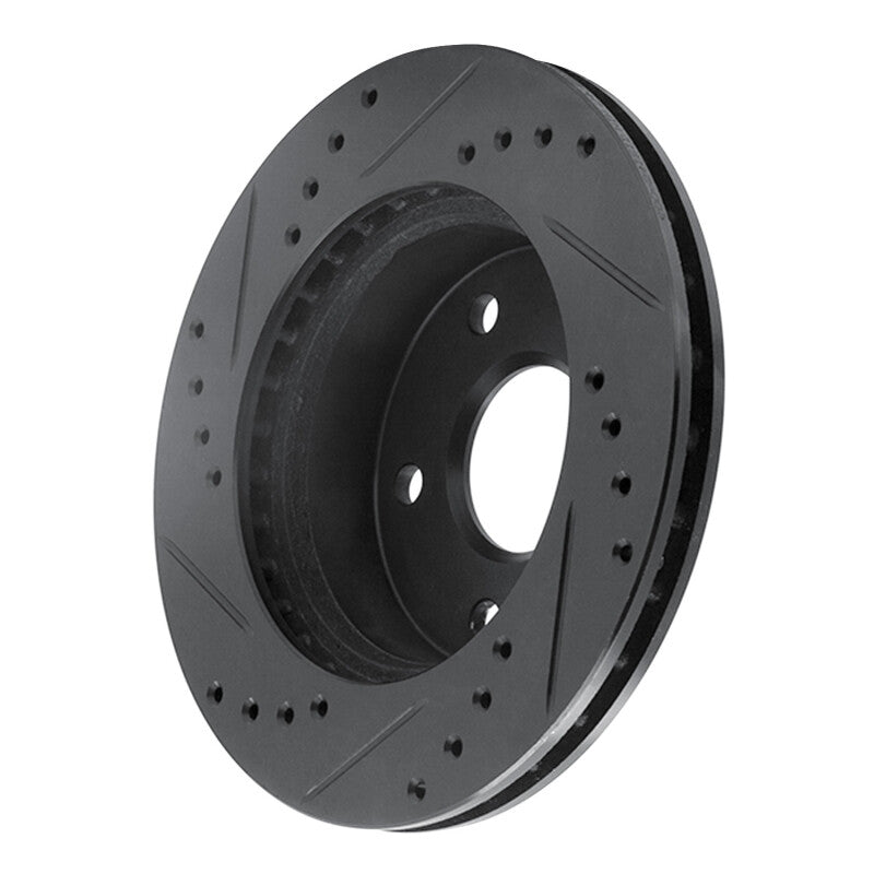 R1 Concepts R1 90-97 Ford AEROSTAR Left Front Drilled & Slotted Black Brake Rotor