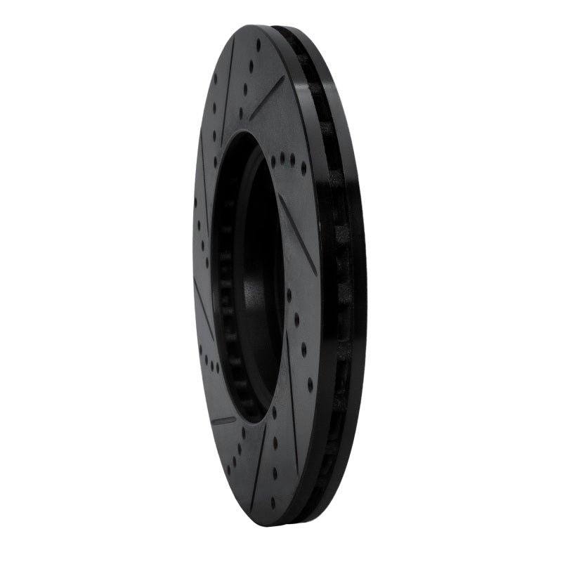 R1 Concepts R1 08-25 Audi A4 Quattro Front Right Drilled & Slotted Black Brake Rotor