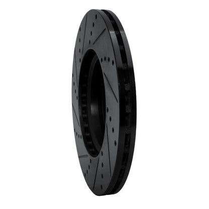 R1 Concepts R1 08-25 Audi A4 Quattro Front Right Drilled & Slotted Black Brake Rotor