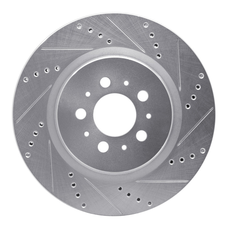 R1 Concepts R1 04-07 Volvo S60 Rear Right Drilled & Slotted Silver Brake Rotor