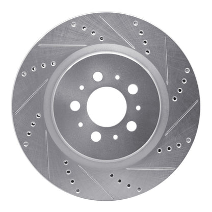 R1 Concepts R1 04-07 Volvo S60 Rear Right Drilled & Slotted Silver Brake Rotor