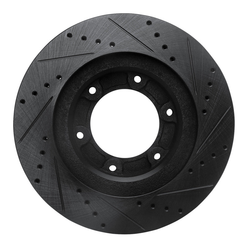 R1 Concepts R1 93-97 Lexus LX450 Front Left Drilled & Slotted Black Brake Rotor