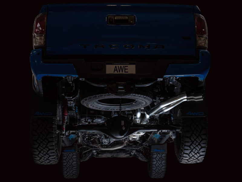 AWE Tuning 16-22 Toyota Tacoma 0FG Cat-Back Exhaust w/ BashGuard - Dual Diamond Black Tips