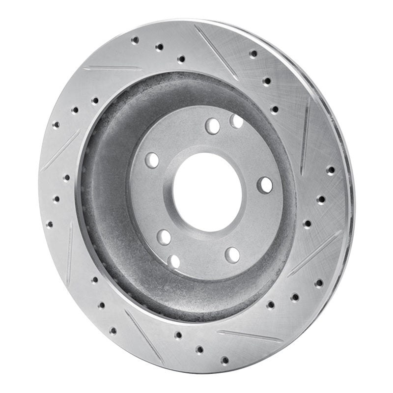 R1 Concepts R1 88-96 Chevrolet Corvette Rear Left Drilled & Slotted Silver Brake Rotor