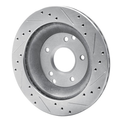 R1 Concepts R1 88-96 Chevrolet Corvette Rear Left Drilled & Slotted Silver Brake Rotor