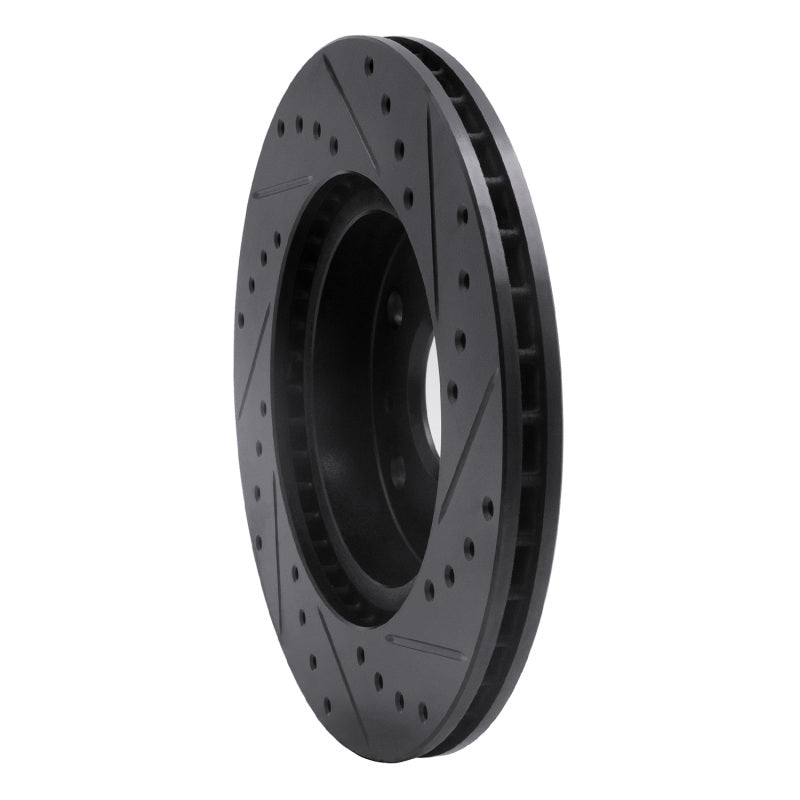 R1 Concepts R1 07-19 Suzuki SX4 Front Left Drilled & Slotted Black Brake Rotor