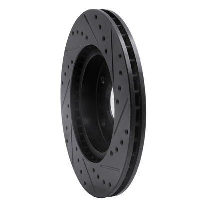 R1 Concepts R1 07-19 Suzuki SX4 Front Left Drilled & Slotted Black Brake Rotor