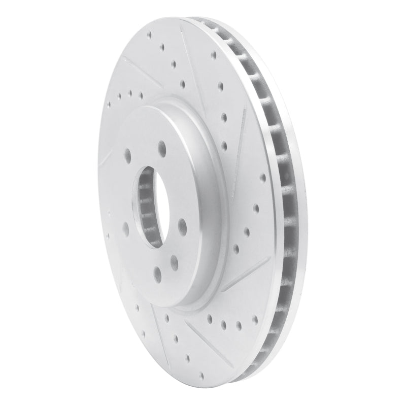 R1 Concepts R1 09-11 Cadillac STS Front Right Drilled & Slotted Silver Brake Rotor