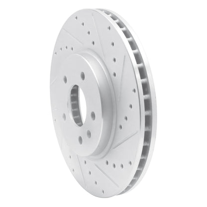 R1 Concepts R1 09-11 Cadillac STS Front Right Drilled & Slotted Silver Brake Rotor