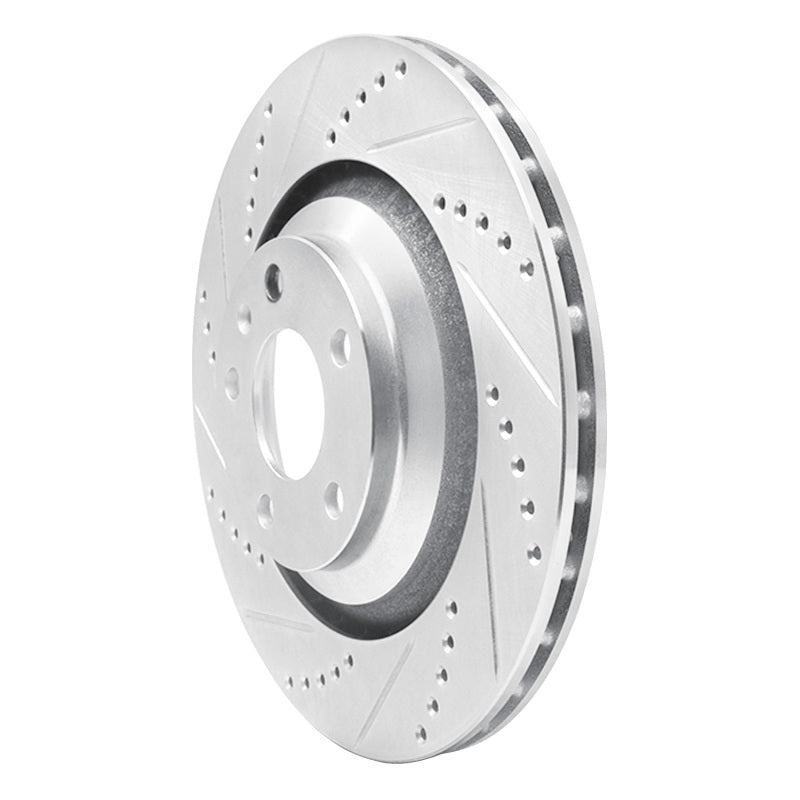 R1 Concepts R1 05-11 Audi A6 Quattro Rear Left Drilled & Slotted Silver Brake Rotor