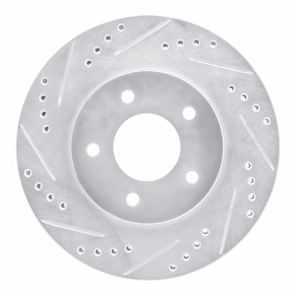 R1 Concepts R1 94-01 Buick Regal Front Left Drilled & Slotted Silver Brake Rotor