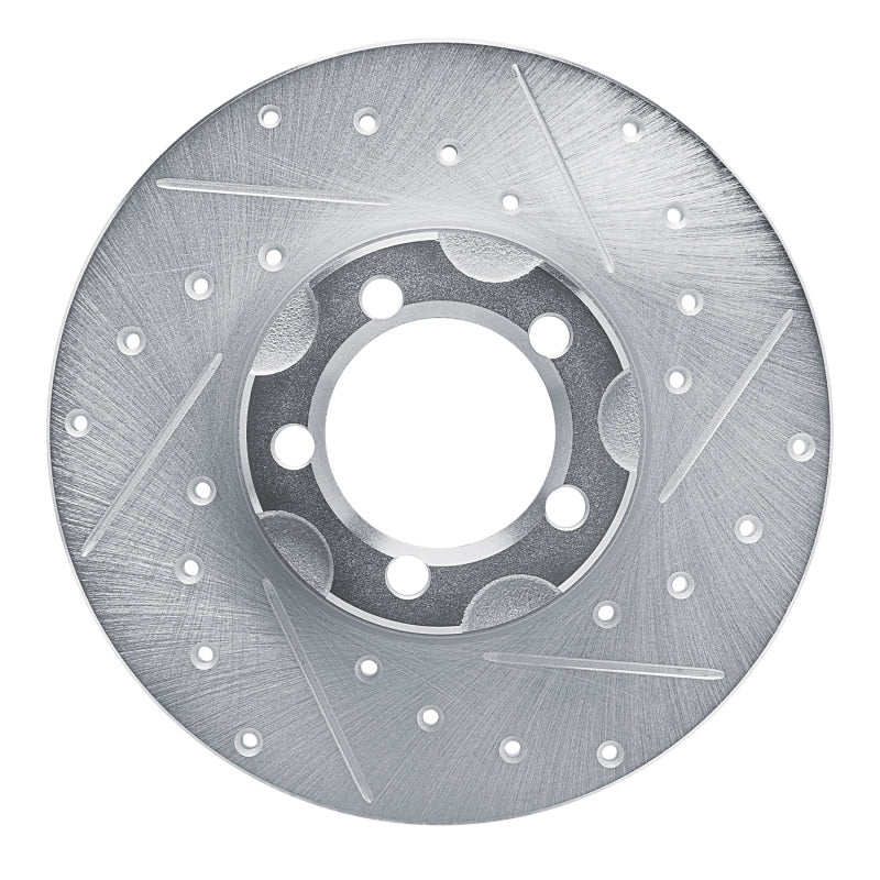R1 Concepts R1 1961-1967 Mercedes-Benz 220SB Front Right Drilled & Slotted Silver Brake Rotor