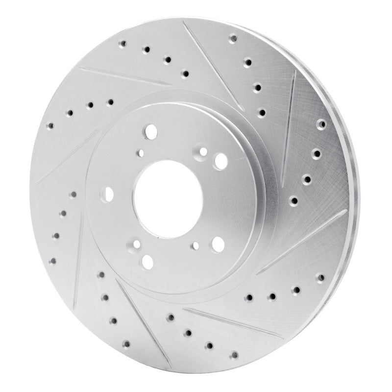 R1 Concepts R1 99-14 Acura TSX Front Right Drilled & Slotted Silver Brake Rotor