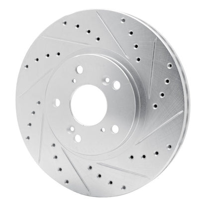 R1 Concepts R1 99-14 Acura TSX Front Right Drilled & Slotted Silver Brake Rotor