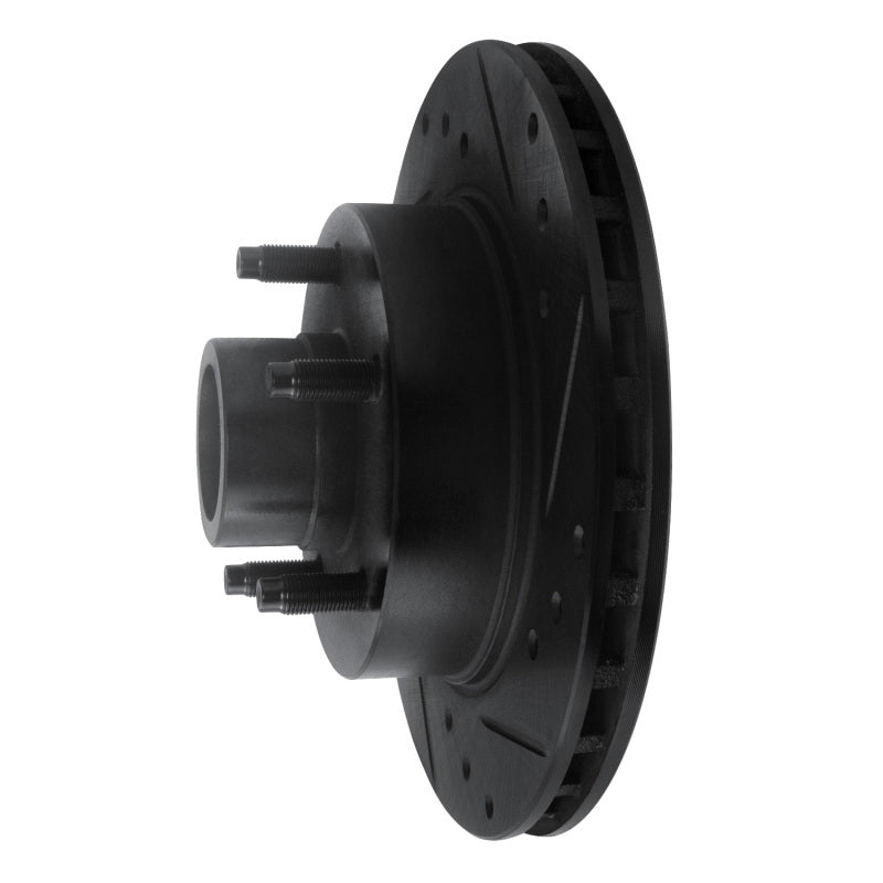 R1 Concepts R1 91-94 Ford Explorer Front Right Drilled & Slotted Black Brake Rotor