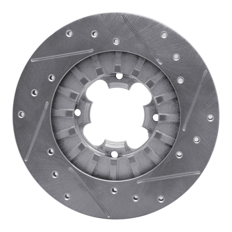 R1 Concepts R1 89-94 Subaru Justy Front Left Drilled & Slotted Silver Brake Rotor