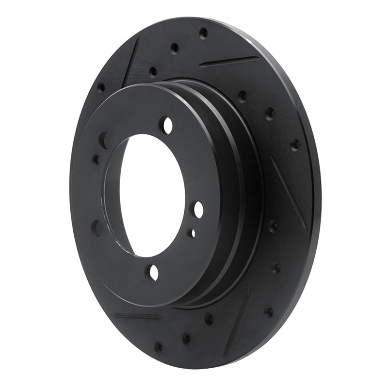 R1 Concepts R1 90-94 Eagle TALON Rear Left Drilled & Slotted Black Brake Rotor