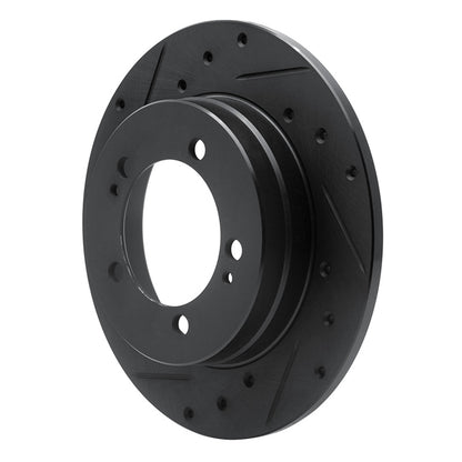 R1 Concepts R1 90-94 Eagle TALON Rear Left Drilled & Slotted Black Brake Rotor