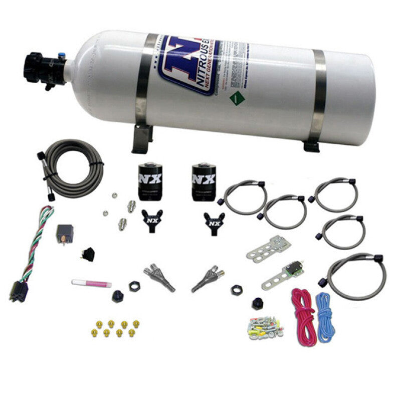 Nitrous Express 92-95 Dodge V8 TBI Dual Nozzle Nitrous Kit (50-125HP) w/15lb Bottle