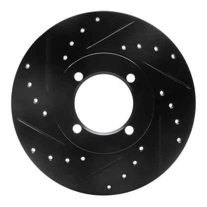 R1 Concepts R1 74-79 Lotus Eclat Front Left Drilled & Slotted Black Brake Rotor
