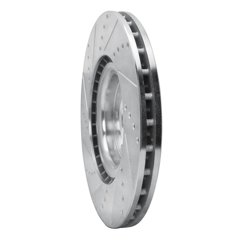 R1 Concepts R1 2017-2025 Alfa Romeo Giulia Front Right Drilled & Slotted Silver Brake Rotor