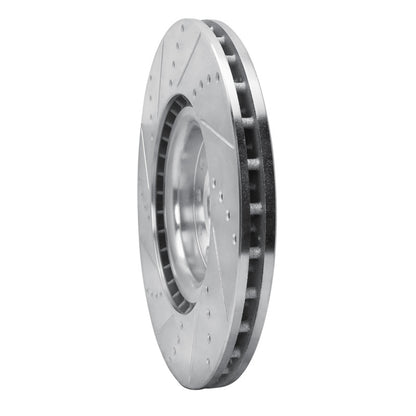 R1 Concepts R1 2017-2025 Alfa Romeo Giulia Front Right Drilled & Slotted Silver Brake Rotor