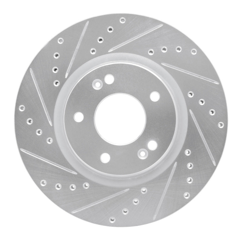 R1 Concepts R1 2020-2025 Hyundai Elantra Front Left Drilled & Slotted Silver Brake Rotor