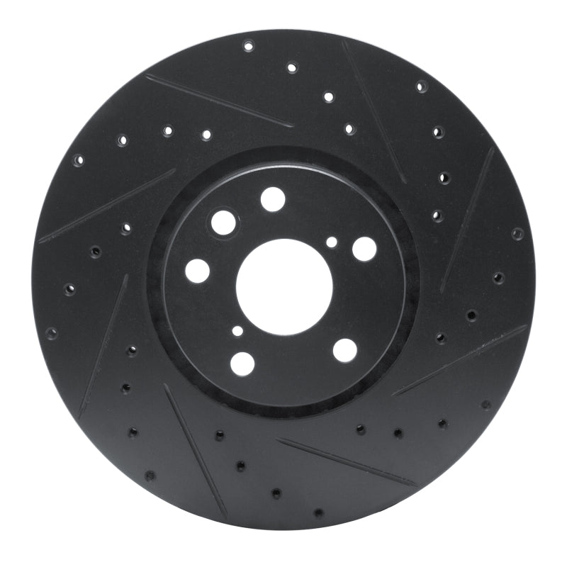 R1 Concepts R1 06-20 Lexus IS350 Right Front Drilled & Slotted Black Brake Rotor