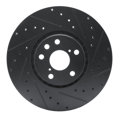 R1 Concepts R1 06-20 Lexus IS350 Right Front Drilled & Slotted Black Brake Rotor