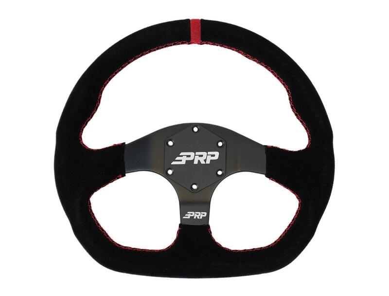 PRP Seats PRP Comp-R D-Shape Suede Steering Wheel - Red