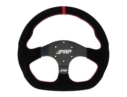 PRP Seats PRP Comp-R D-Shape Suede Steering Wheel - Red