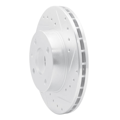 R1 Concepts R1 85-89 Merkur XR4TI Front Right Drilled & Slotted Silver Brake Rotor