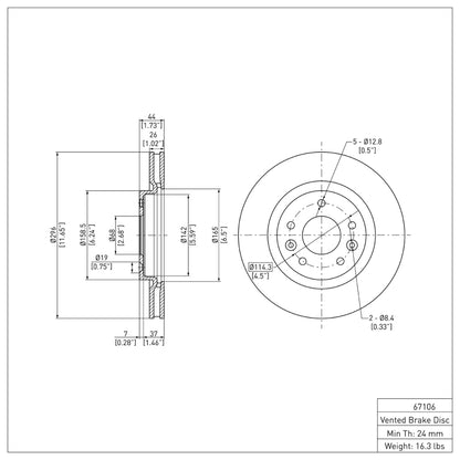 DFC 14-23 Nissan Qashqai (Canada) Front GeoSPEC Coated Rotor