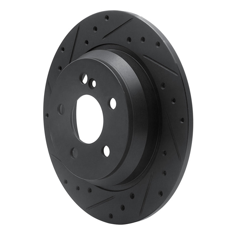 R1 Concepts R1 03-06 Mercedes-Benz CL500 Rear Left Drilled & Slotted Black Brake Rotor