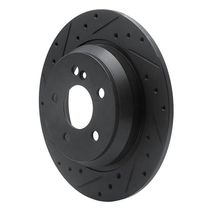 R1 Concepts R1 03-06 Mercedes-Benz CL500 Rear Left Drilled & Slotted Black Brake Rotor