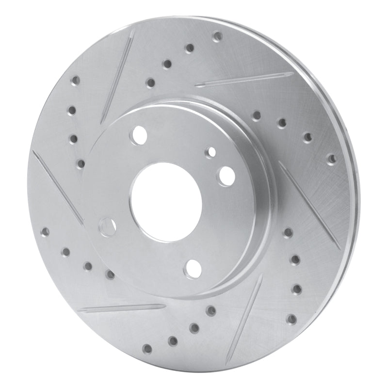 R1 Concepts R1 94-02 Mazda Miata Front Left Drilled & Slotted Silver Brake Rotor