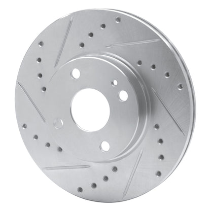 R1 Concepts R1 94-02 Mazda Miata Front Left Drilled & Slotted Silver Brake Rotor
