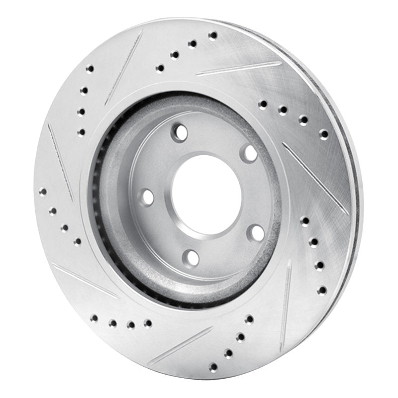 R1 Concepts R1 07-13 Nissan Altima Front Right Drilled & Slotted Silver Brake Rotor