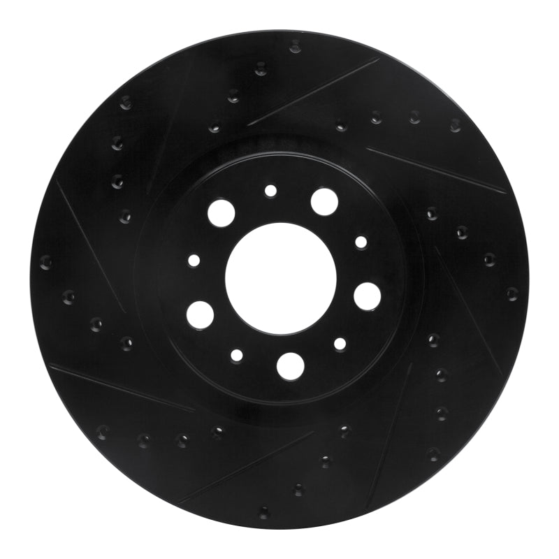R1 Concepts R1 03-09 Volvo S60 Front Left Drilled & Slotted Black Brake Rotor