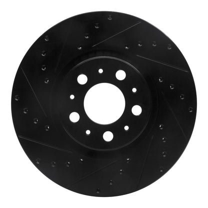 R1 Concepts R1 03-09 Volvo S60 Front Left Drilled & Slotted Black Brake Rotor