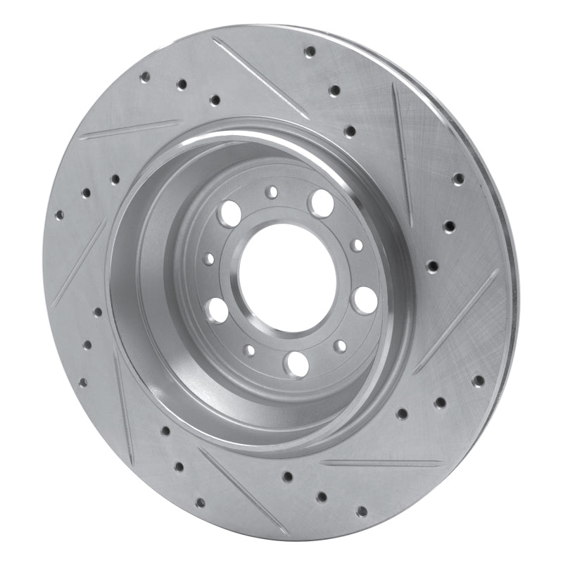 R1 Concepts R1 03-14 Volvo XC90 Rear Left Drilled & Slotted Silver Brake Rotor