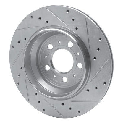 R1 Concepts R1 03-14 Volvo XC90 Rear Left Drilled & Slotted Silver Brake Rotor