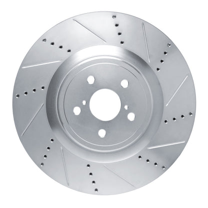R1 Concepts R1 15-22 Lexus RC F Right Front Drilled & Slotted Silver Brake Rotor